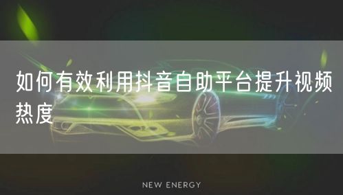 如何有效利用抖音自助平台提升视频热度