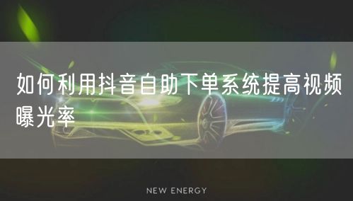 如何利用抖音自助下单系统提高视频曝光率