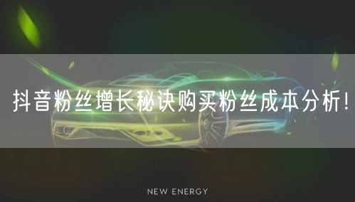 抖音粉丝增长秘诀购买粉丝成本分析！