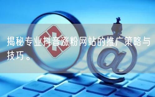 揭秘专业抖音涨粉网站的推广策略与技巧。
