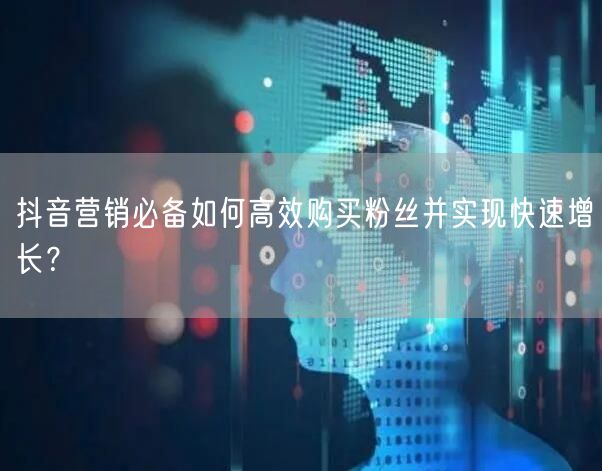 抖音营销必备如何高效购买粉丝并实现快速增长？