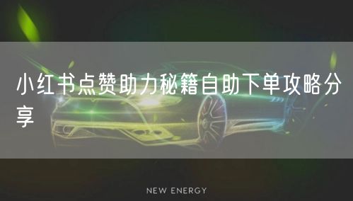 小红书点赞助力秘籍自助下单攻略分享