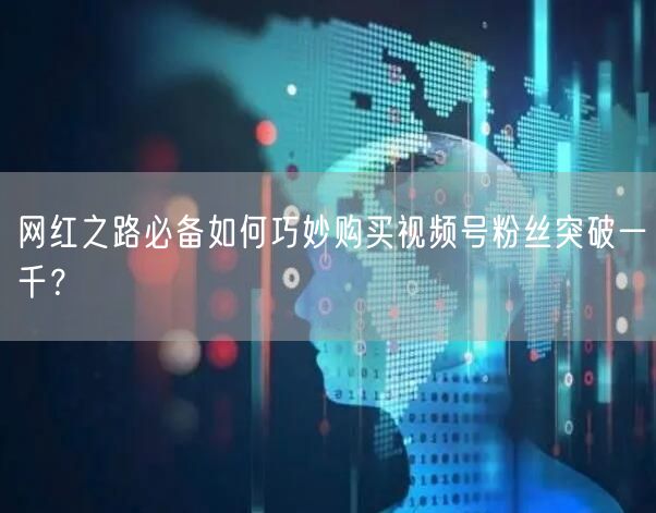 网红之路必备如何巧妙购买视频号粉丝突破一千？
