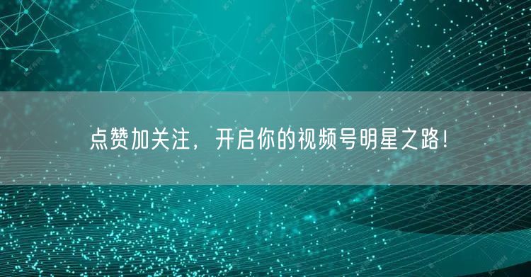 点赞加关注，开启你的视频号明星之路！